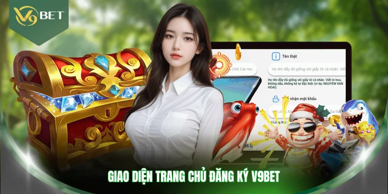Giao diện trang chủ đăng ký V9BET